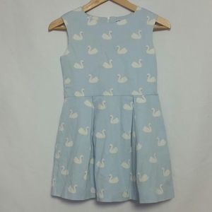Jacadi Girls Blue Dress With Swans Size 10